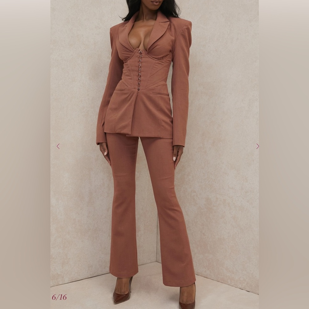 House of CB Brown Corset Blazer - Picture 10 of 14
